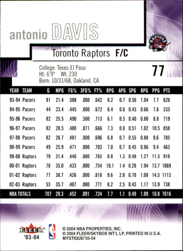 2003/2004 Mystique (Fleer) Basketball - Picture 155 of 231