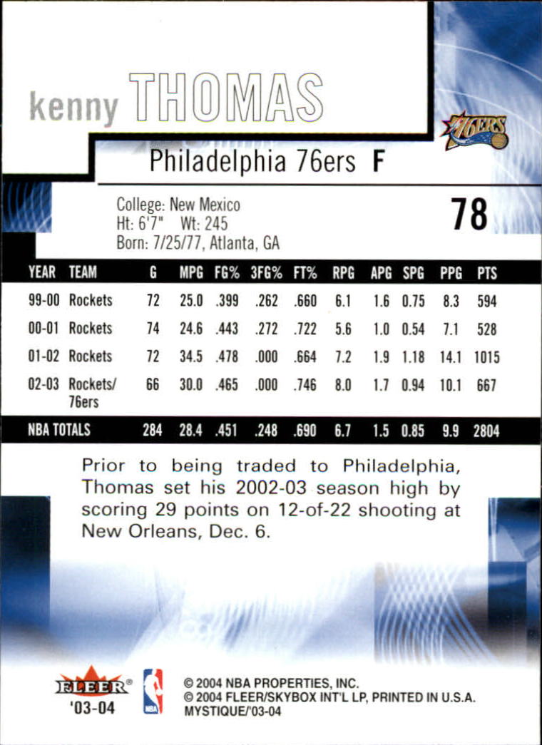2003/2004 Mystique (Fleer) Basketball - Picture 157 of 231