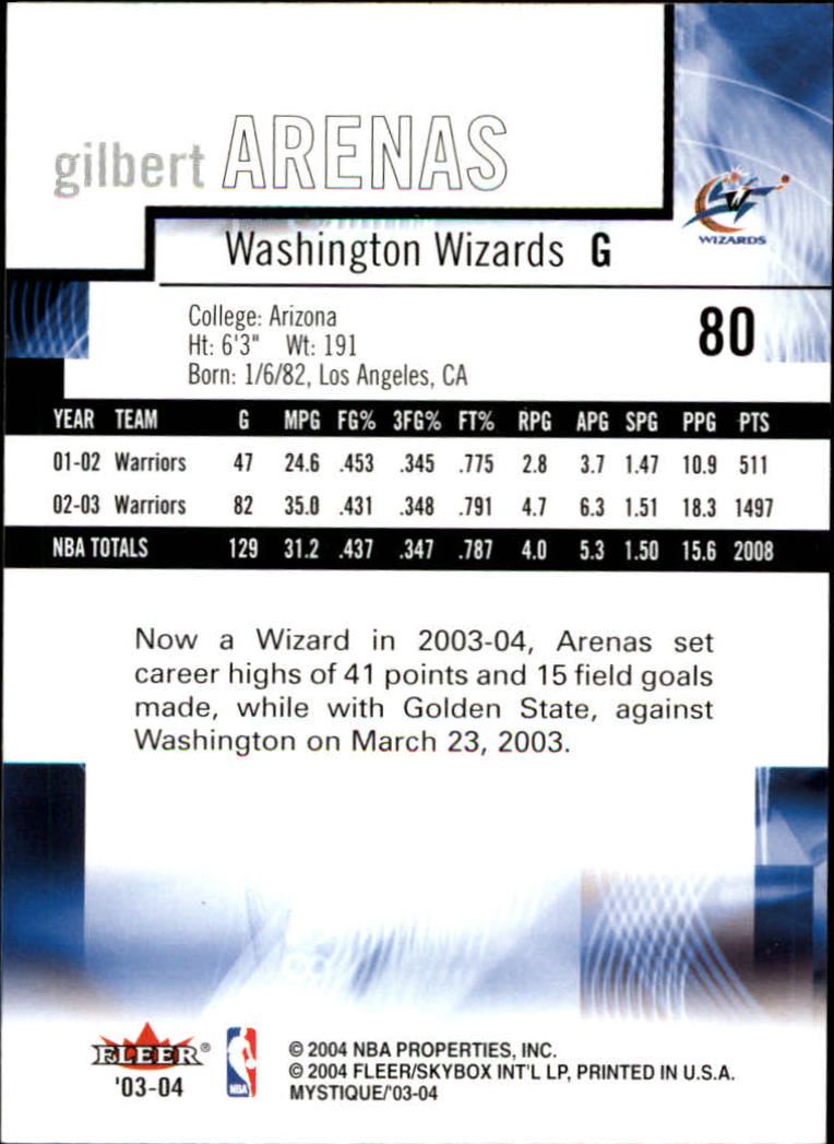 2003/2004 Mystique (Fleer) Basketball - Picture 161 of 231