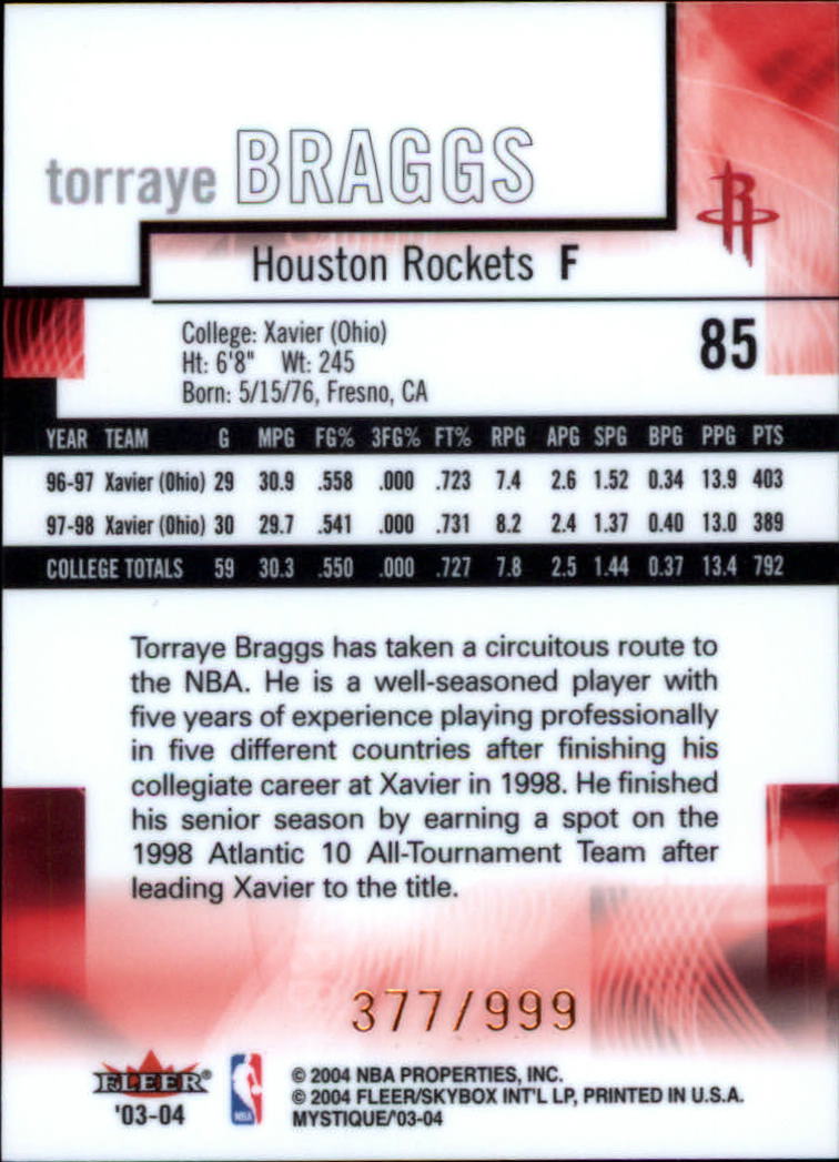 2003/2004 Mystique (Fleer) Basketball - Picture 167 of 231