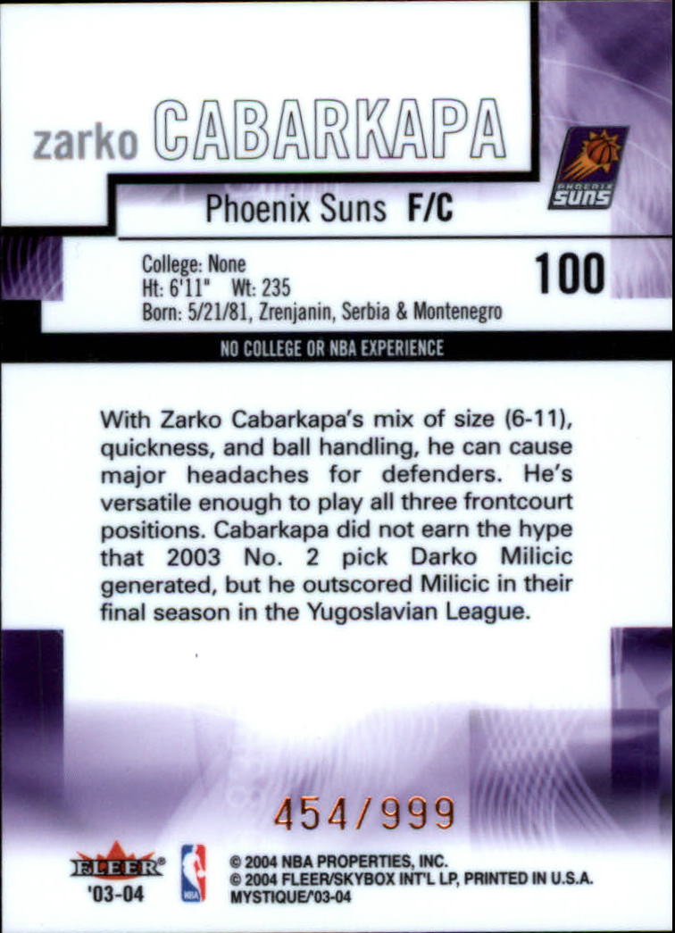 2003/2004 Mystique (Fleer) Basketball - Picture 183 of 231