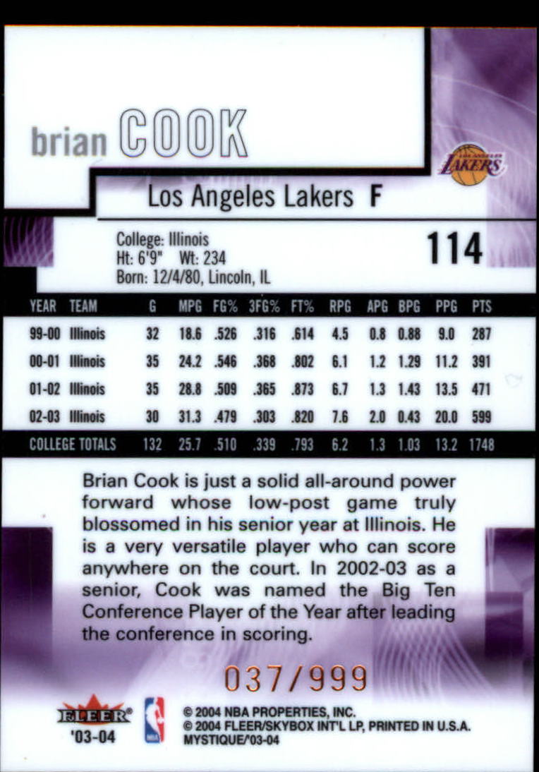 2003/2004 Mystique (Fleer) Basketball - Picture 191 of 231