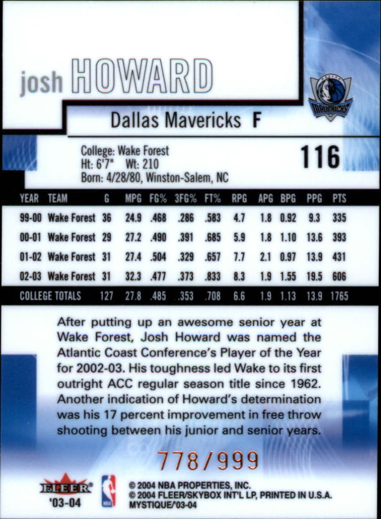 2003/2004 Mystique (Fleer) Basketball - Picture 195 of 231
