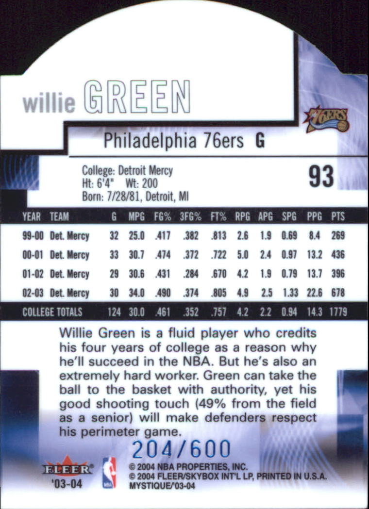 2003/2004 Mystique (Fleer) Basketball - Picture 209 of 231