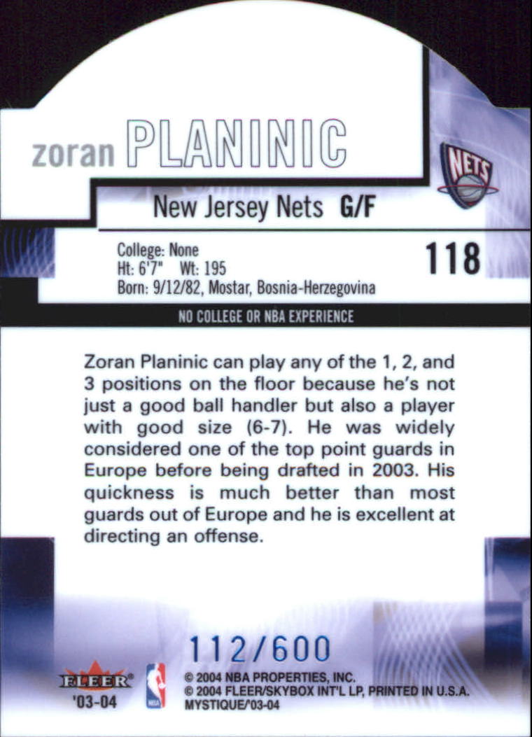 2003/2004 Mystique (Fleer) Basketball - Picture 221 of 231