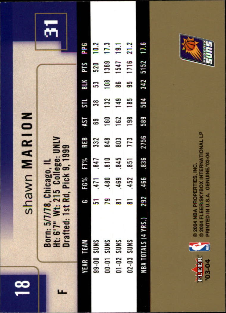 2003/2004 Genuine Insider (Fleer) Basketball - Picture 37 of 216