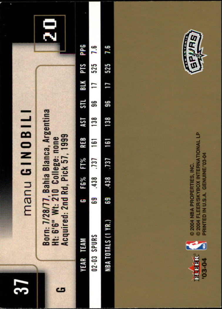 2003/2004 Genuine Insider (Fleer) Basketball - Picture 75 of 216