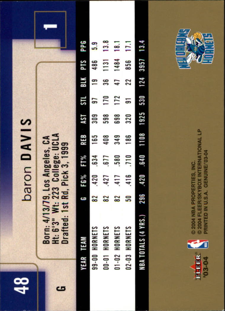 2003/2004 Genuine Insider (Fleer) Basketball - Picture 97 of 216