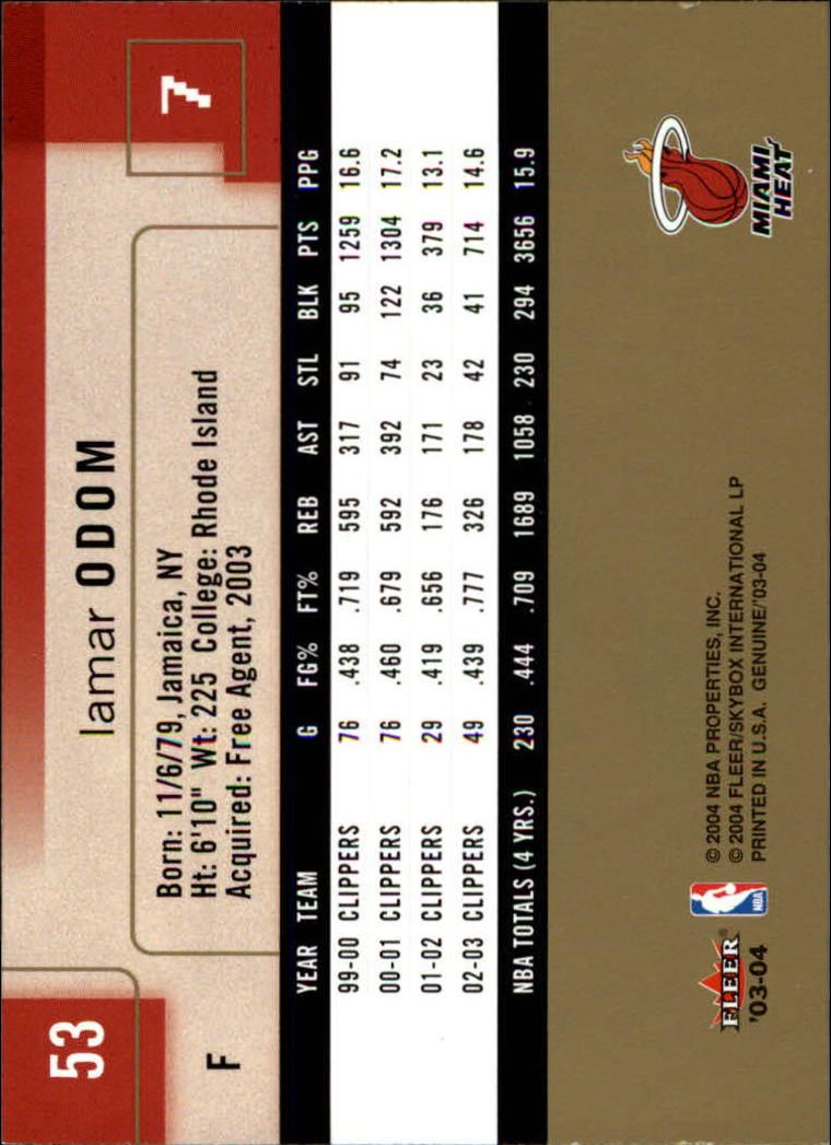 2003/2004 Genuine Insider (Fleer) Basketball - Picture 107 of 216