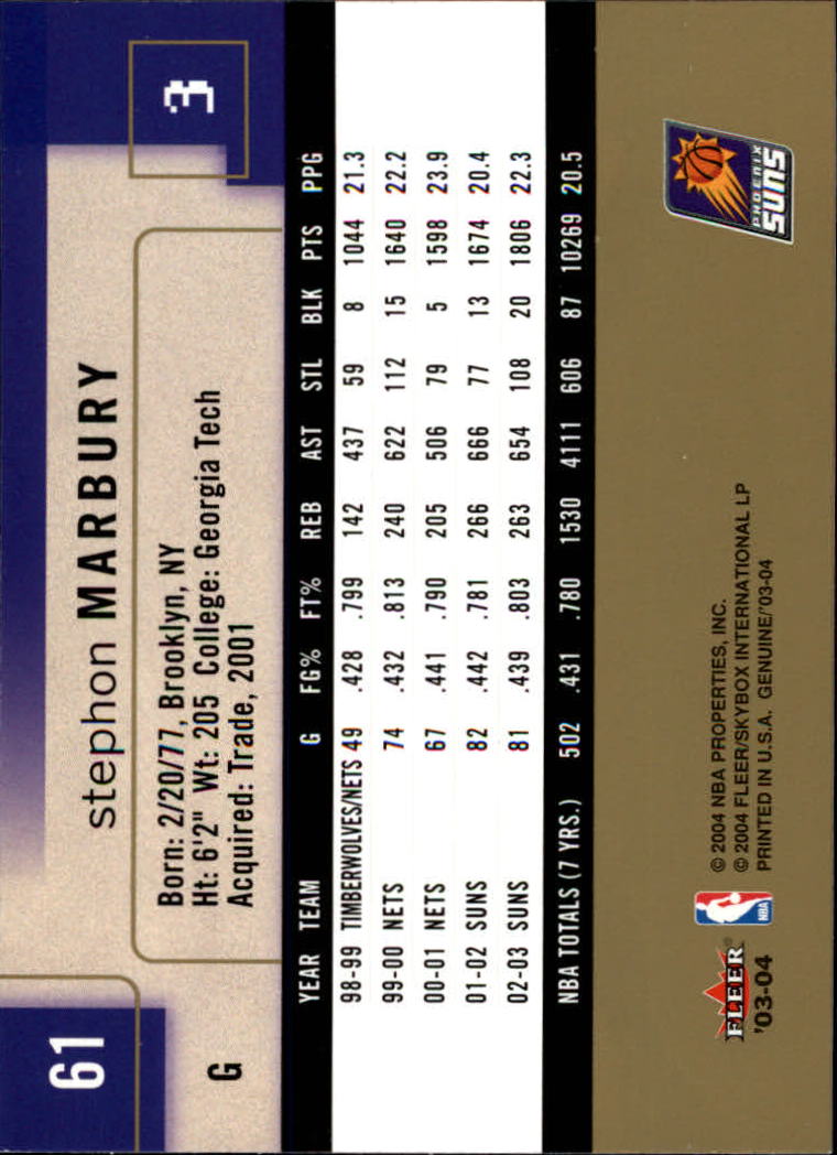 2003/2004 Genuine Insider (Fleer) Basketball - Picture 123 of 216