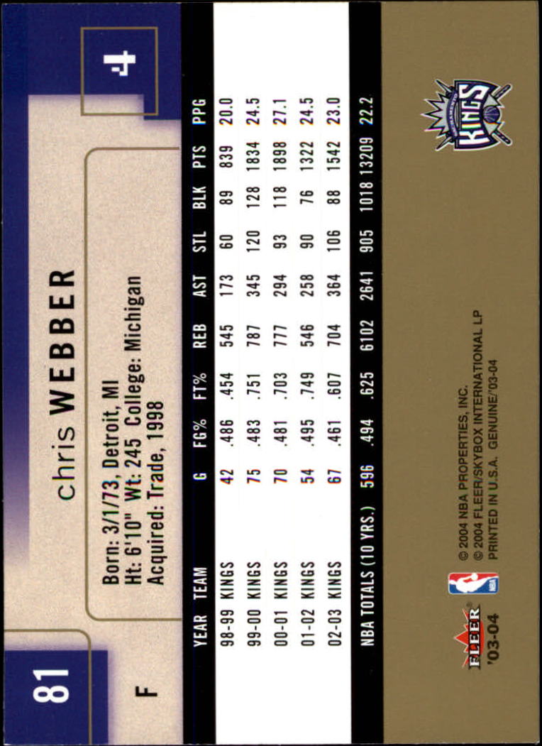 2003/2004 Genuine Insider (Fleer) Basketball - Picture 163 of 216