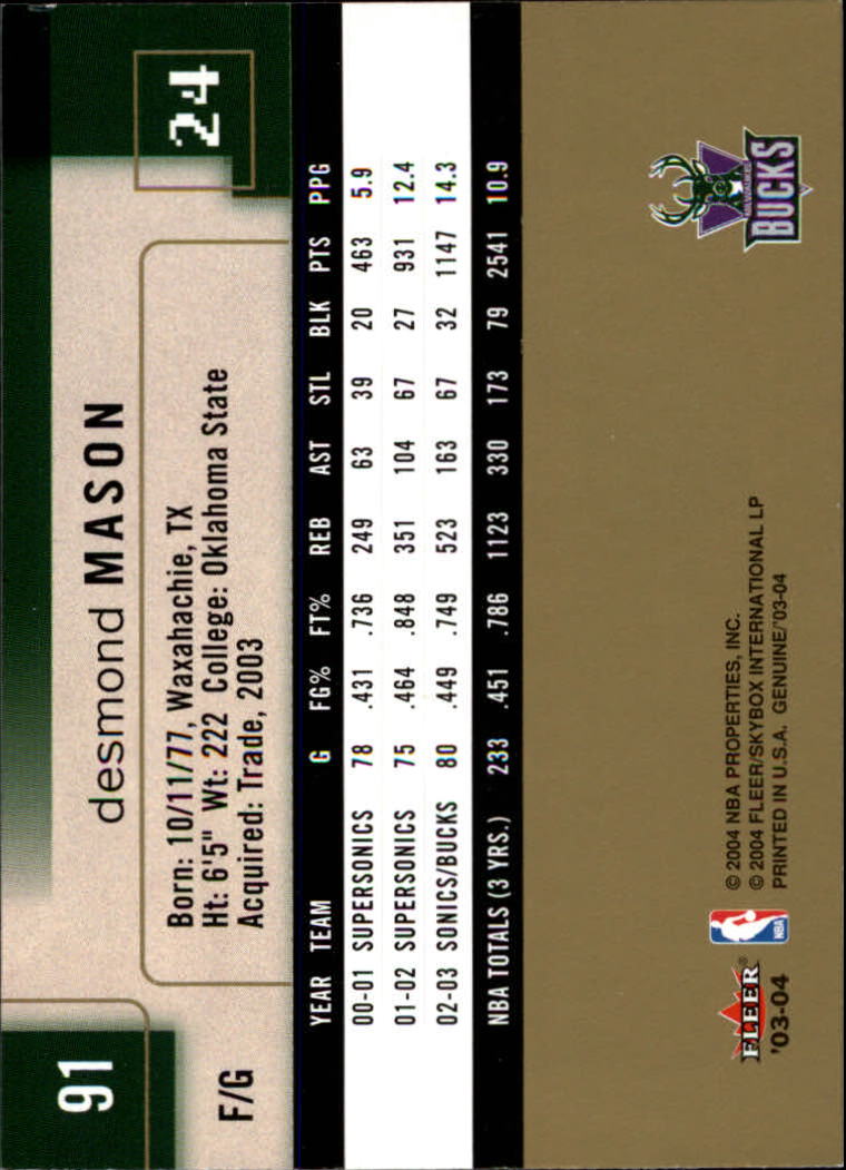 2003/2004 Genuine Insider (Fleer) Basketball - Picture 183 of 216