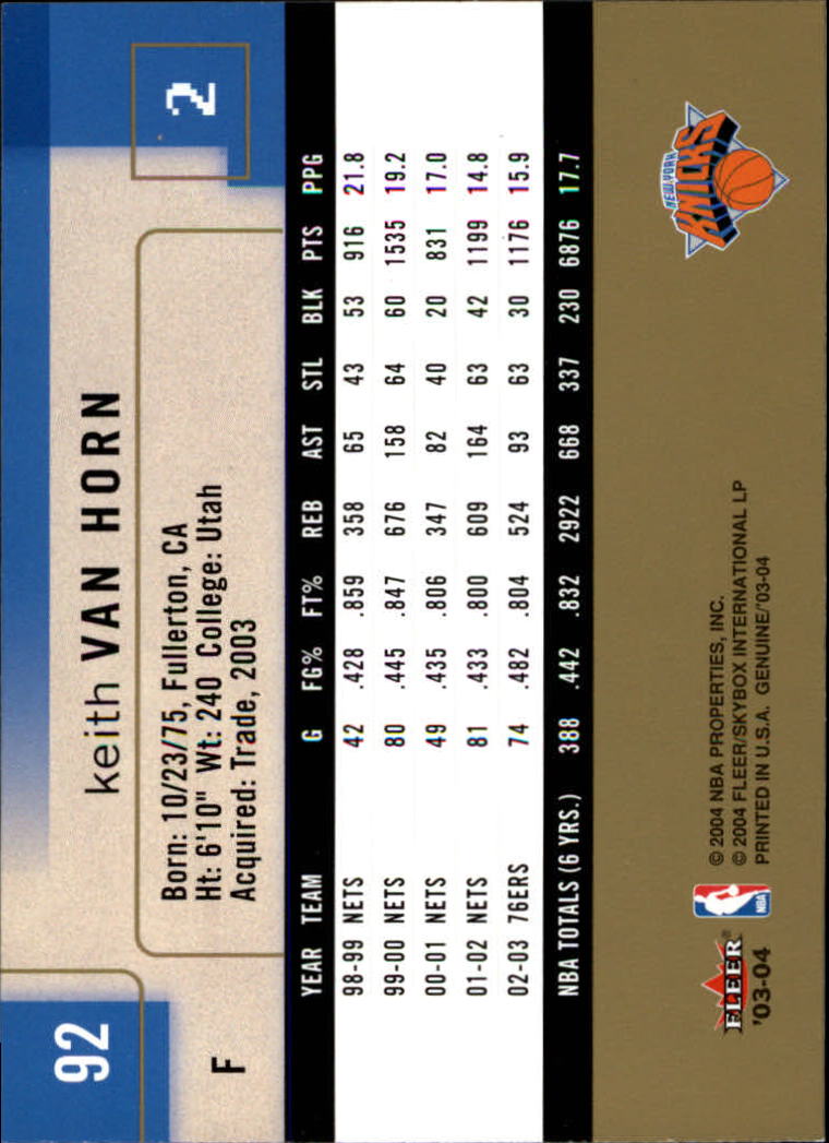 2003/2004 Genuine Insider (Fleer) Basketball - Picture 185 of 216