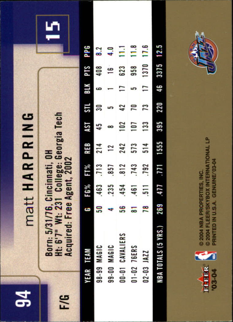 2003/2004 Genuine Insider (Fleer) Basketball - Picture 189 of 216