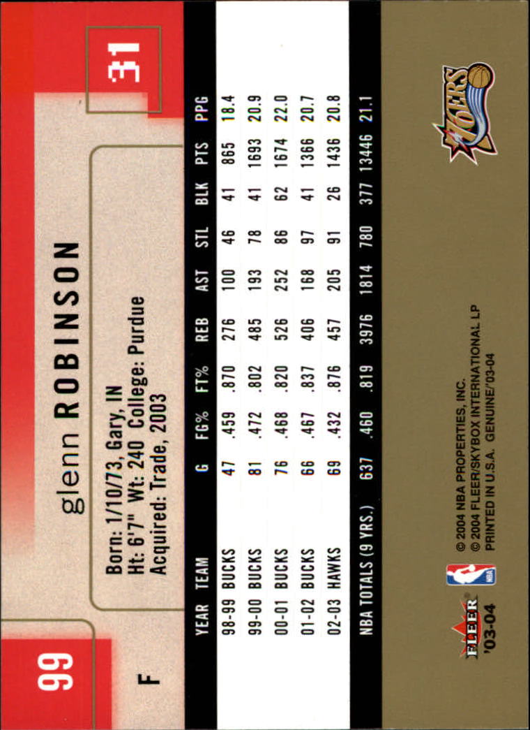 2003/2004 Genuine Insider (Fleer) Basketball - Picture 199 of 216