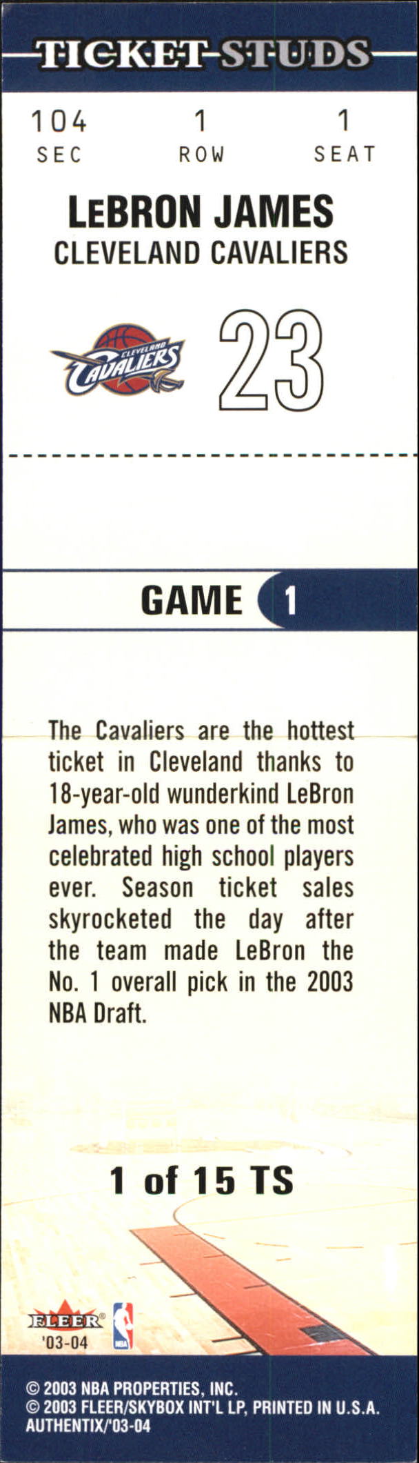 2003/2004 Authentix (Fleer) Basketball - Picture 295 of 319