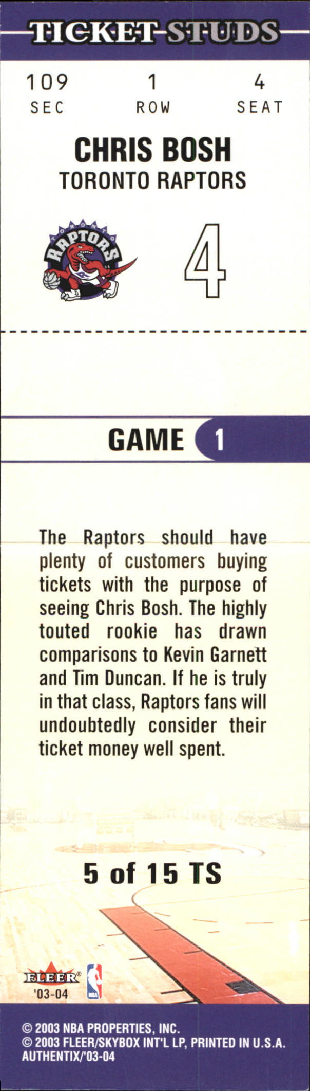 2003/2004 Authentix (Fleer) Basketball - Picture 303 of 319