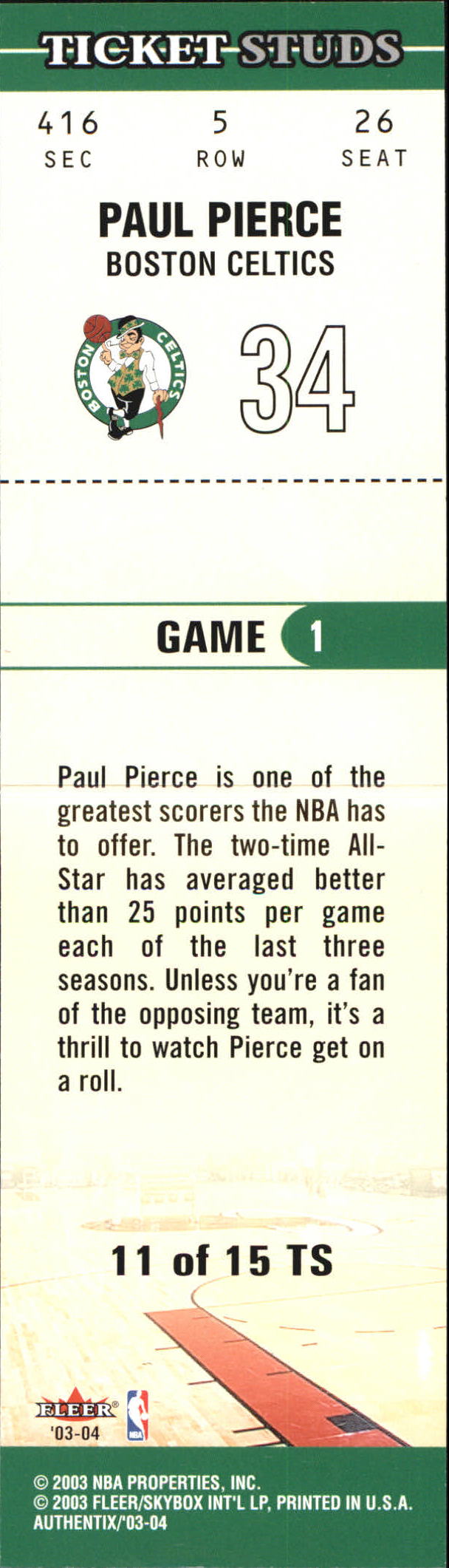 2003/2004 Authentix (Fleer) Basketball - Picture 313 of 319