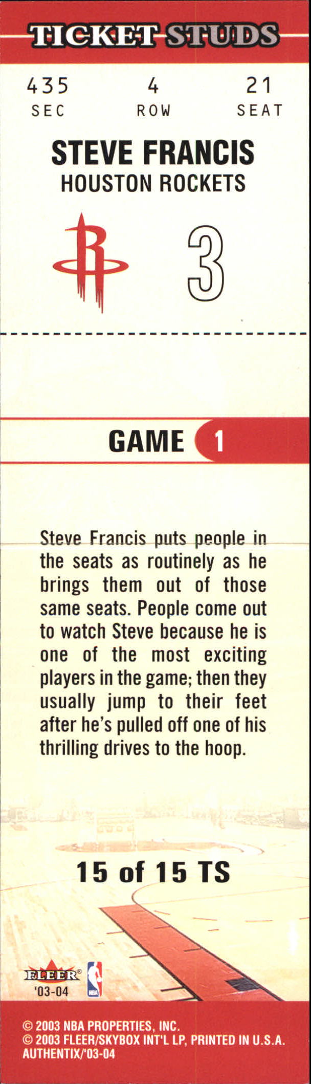 2003/2004 Authentix (Fleer) Basketball - Picture 319 of 319