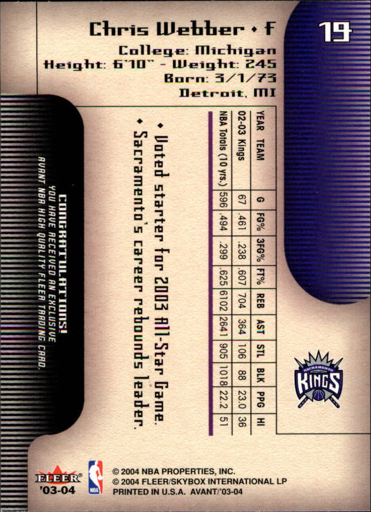 2003/2004 Avant (Fleer) Basketball - Picture 39 of 131