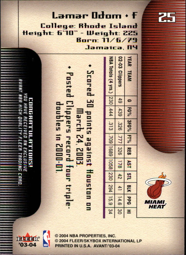 2003/2004 Avant (Fleer) Basketball - Picture 51 of 131