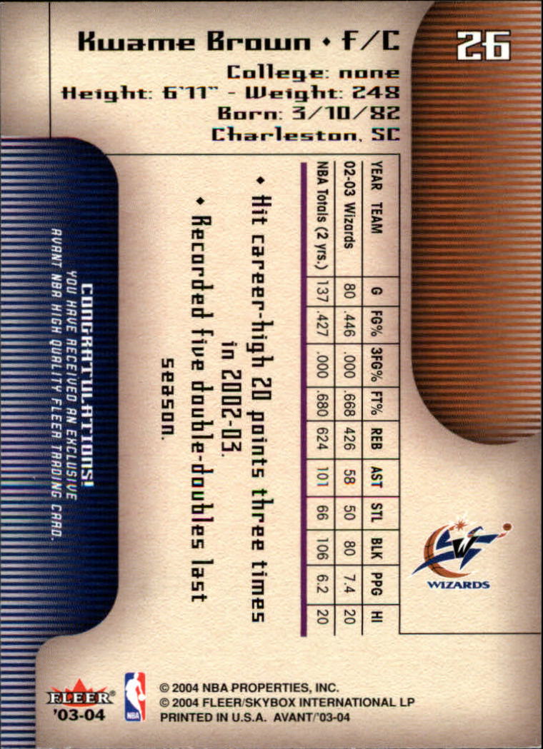 2003/2004 Avant (Fleer) Basketball - Picture 53 of 131