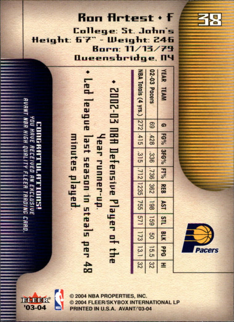 2003/2004 Avant (Fleer) Basketball - Picture 77 of 131