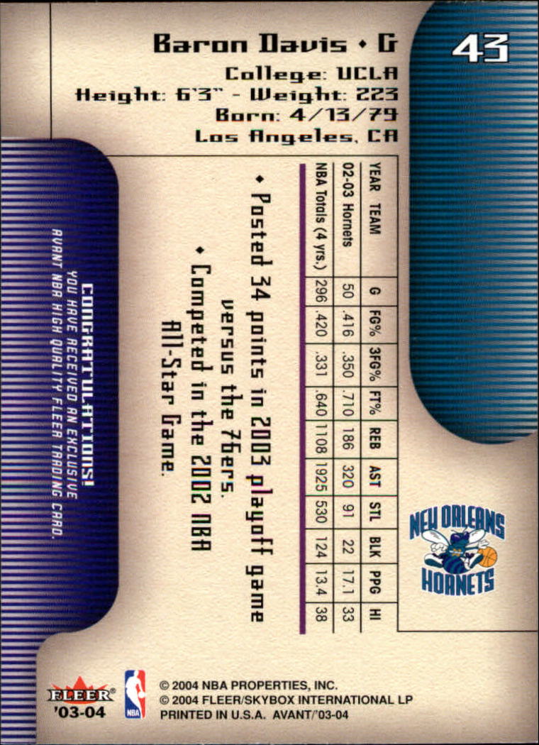 2003/2004 Avant (Fleer) Basketball - Picture 87 of 131