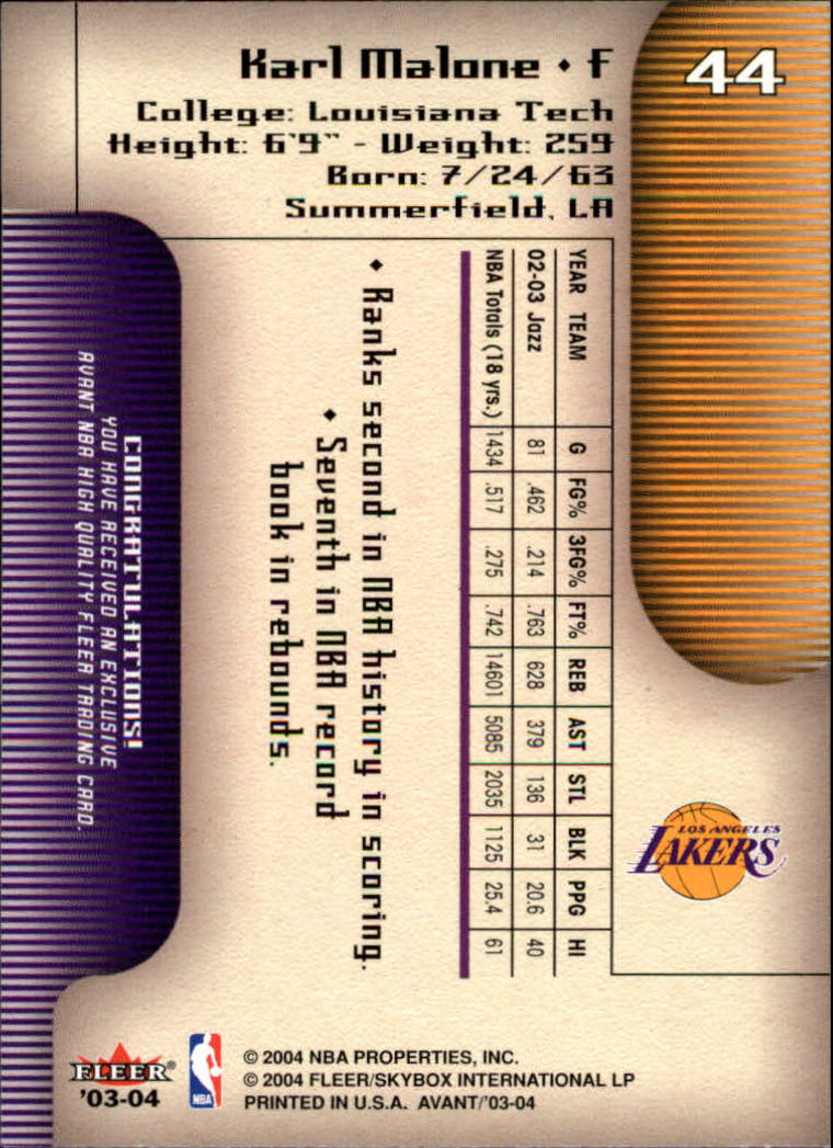 2003/2004 Avant (Fleer) Basketball - Picture 89 of 131