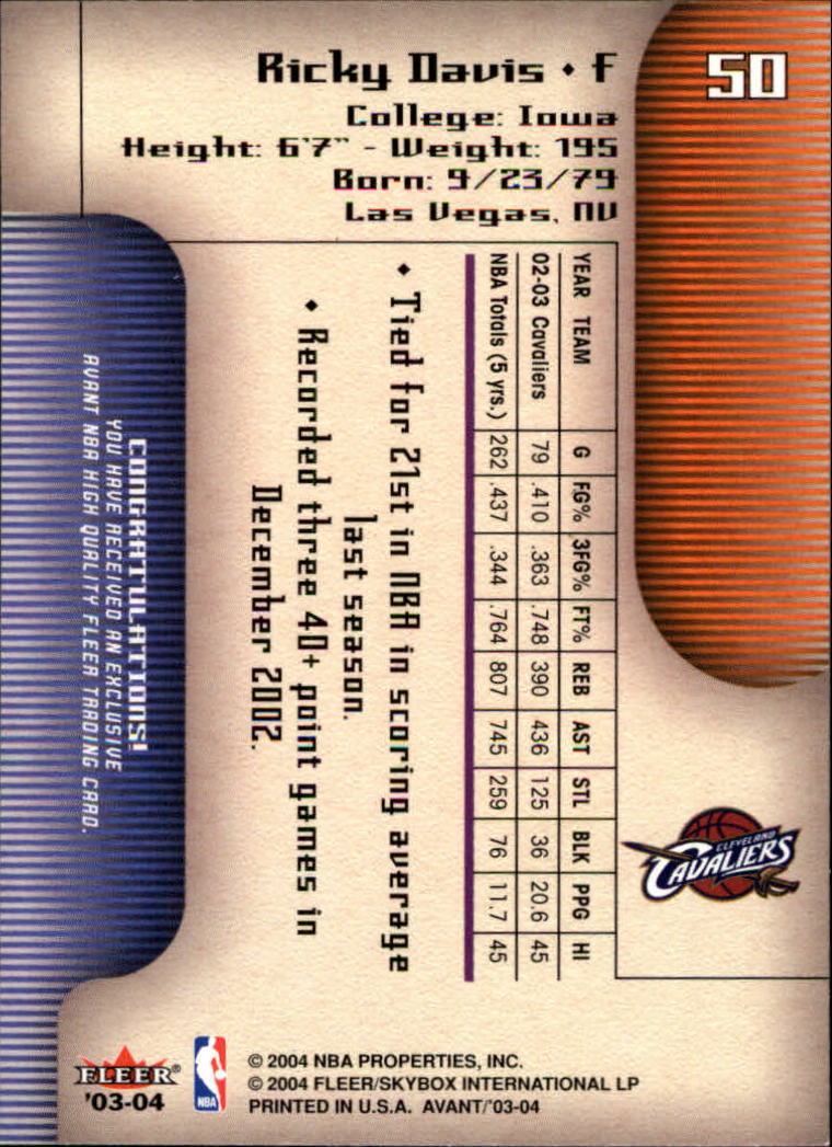 2003/2004 Avant (Fleer) Basketball - Picture 101 of 131