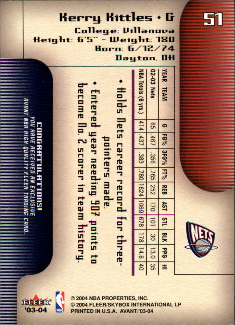 2003/2004 Avant (Fleer) Basketball - Picture 103 of 131