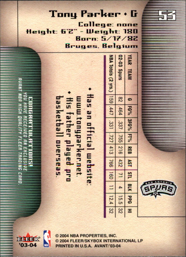 2003/2004 Avant (Fleer) Basketball - Picture 107 of 131