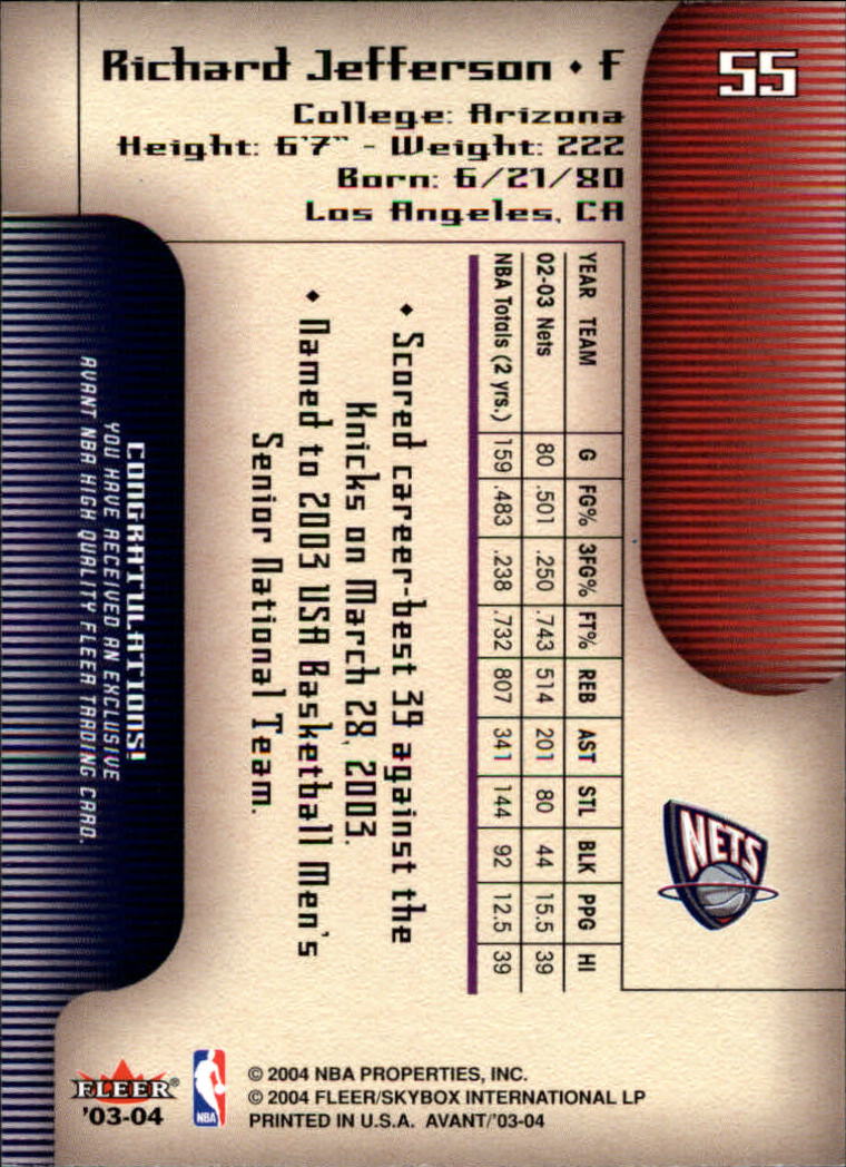 2003/2004 Avant (Fleer) Basketball - Picture 111 of 131