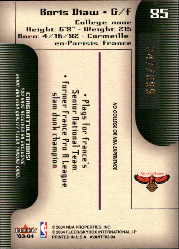 2003/2004 Avant (Fleer) Basketball - Picture 123 of 131
