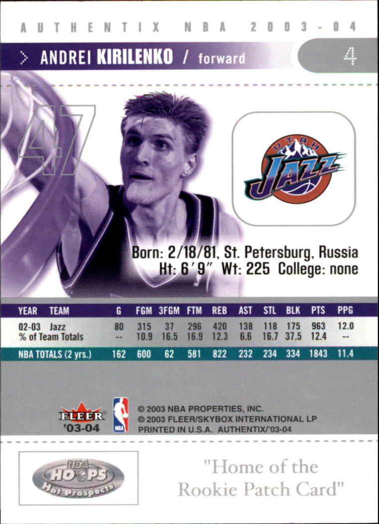2003/2004 Authentix (Fleer) Basketball - Picture 9 of 319