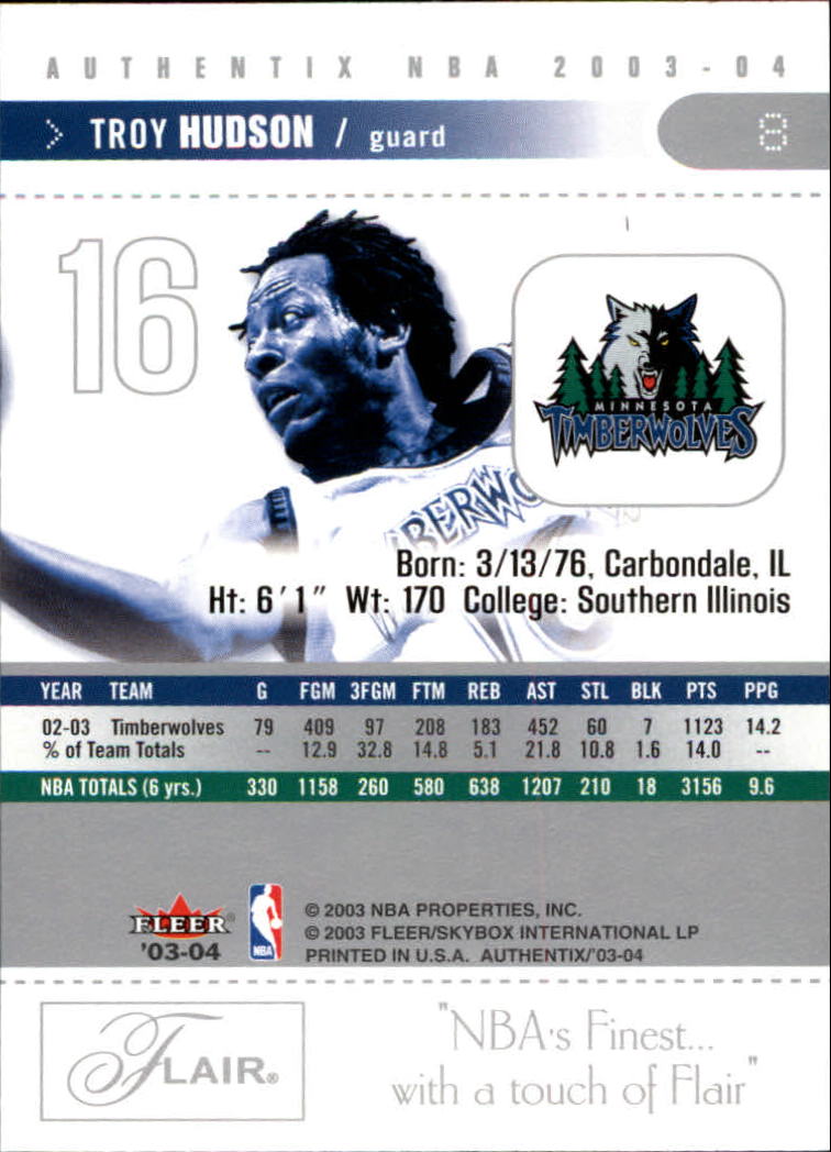 2003/2004 Authentix (Fleer) Basketball - Picture 17 of 319