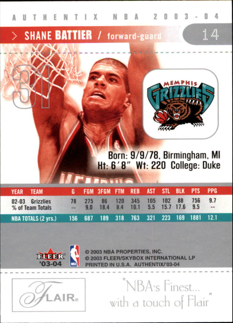 2003/2004 Authentix (Fleer) Basketball - Picture 29 of 319