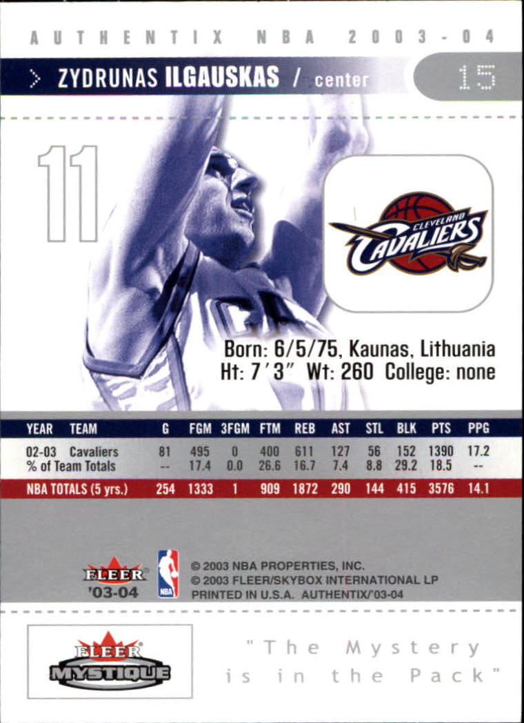 2003/2004 Authentix (Fleer) Basketball - Picture 31 of 319