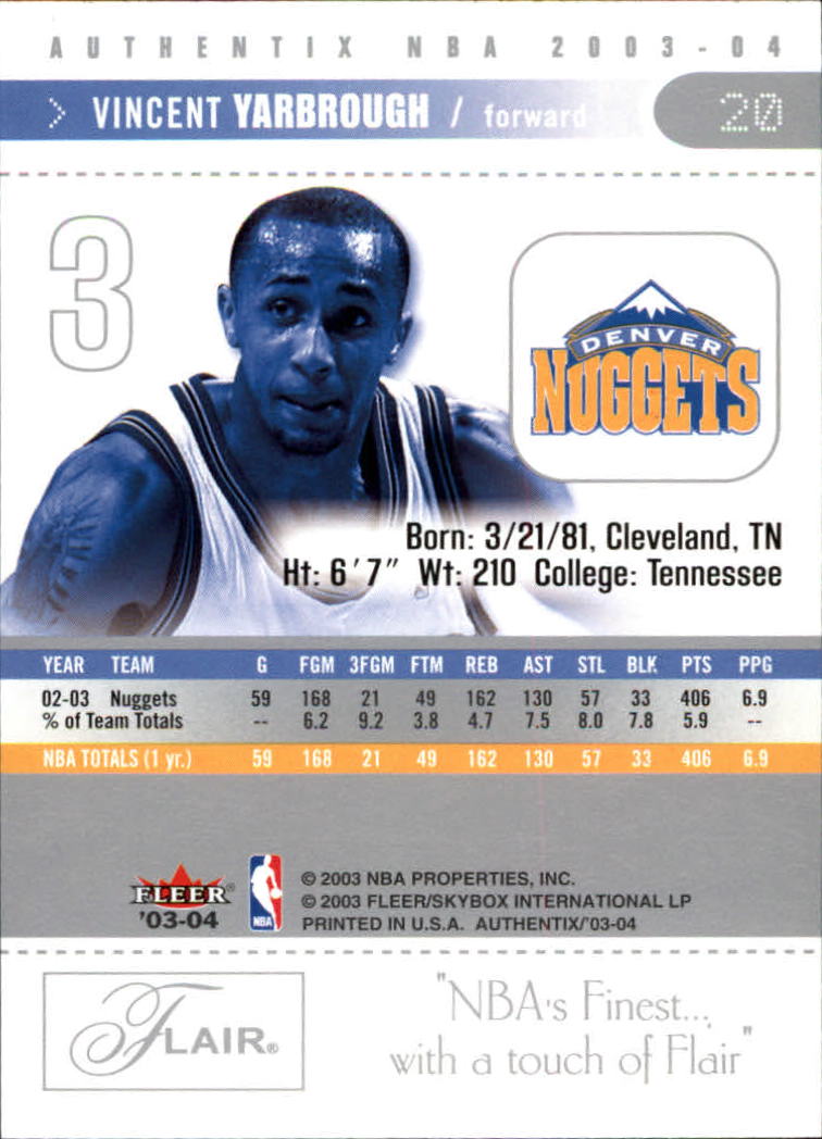 2003/2004 Authentix (Fleer) Basketball - Picture 41 of 319