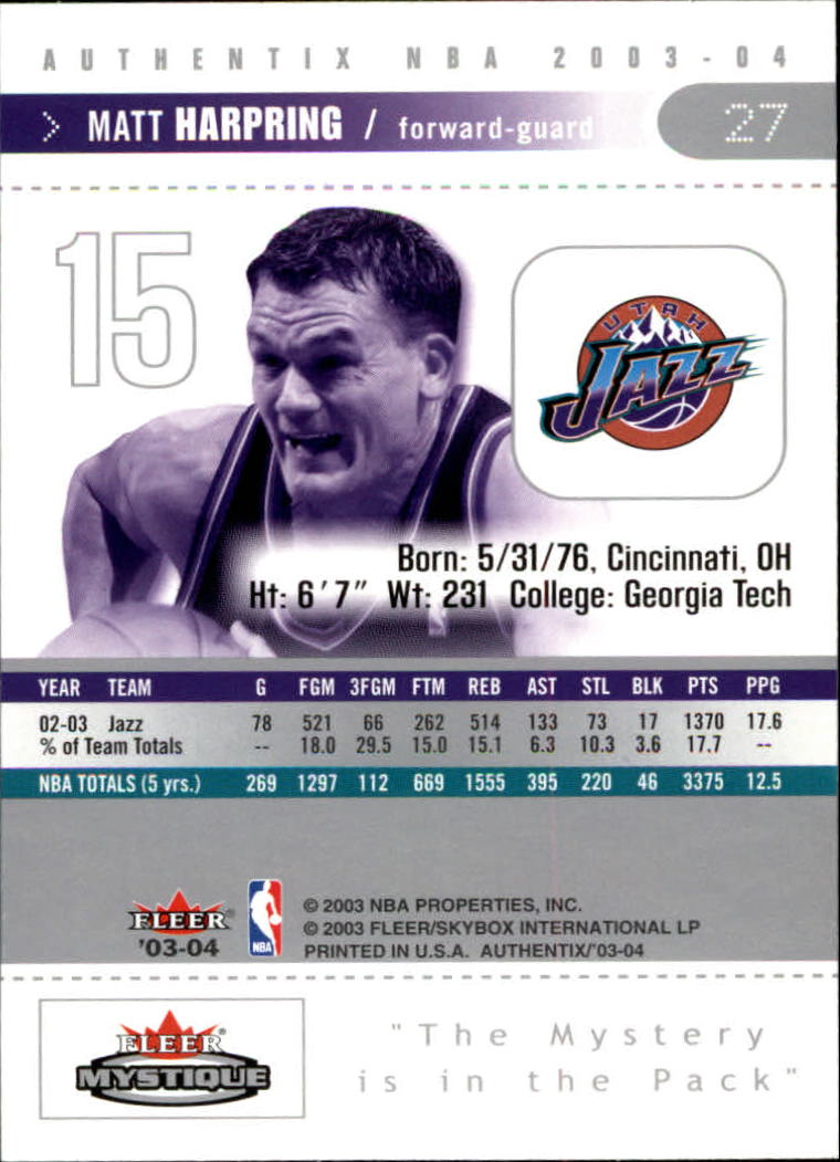 2003/2004 Authentix (Fleer) Basketball - Picture 55 of 319