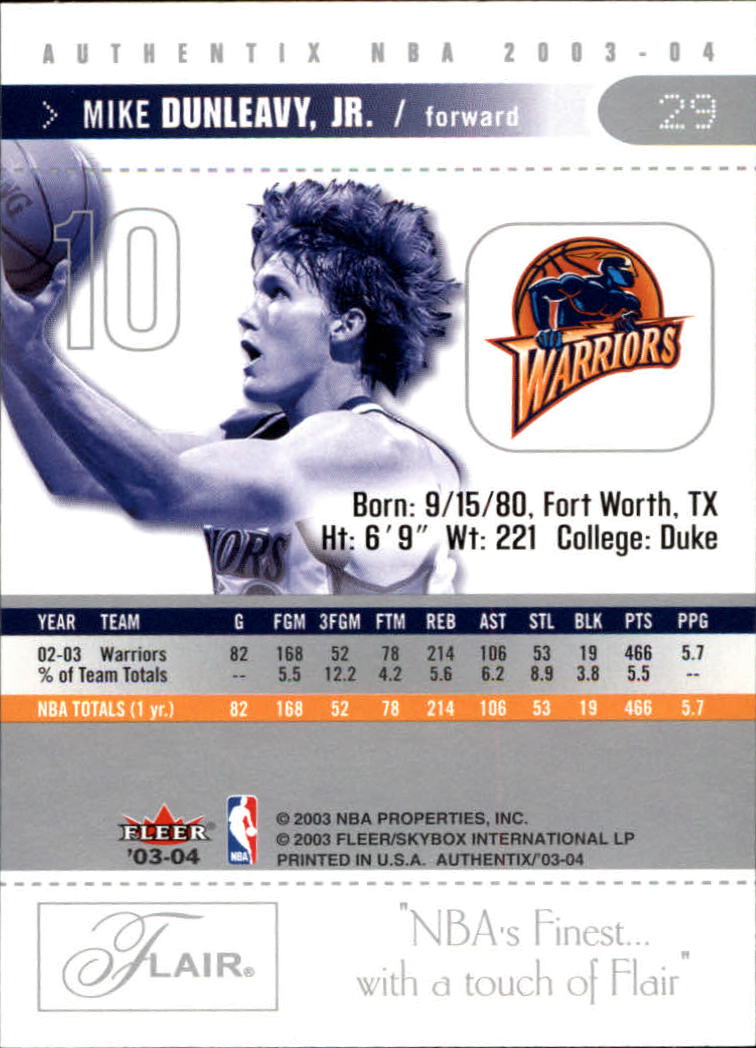 2003/2004 Authentix (Fleer) Basketball - Picture 59 of 319