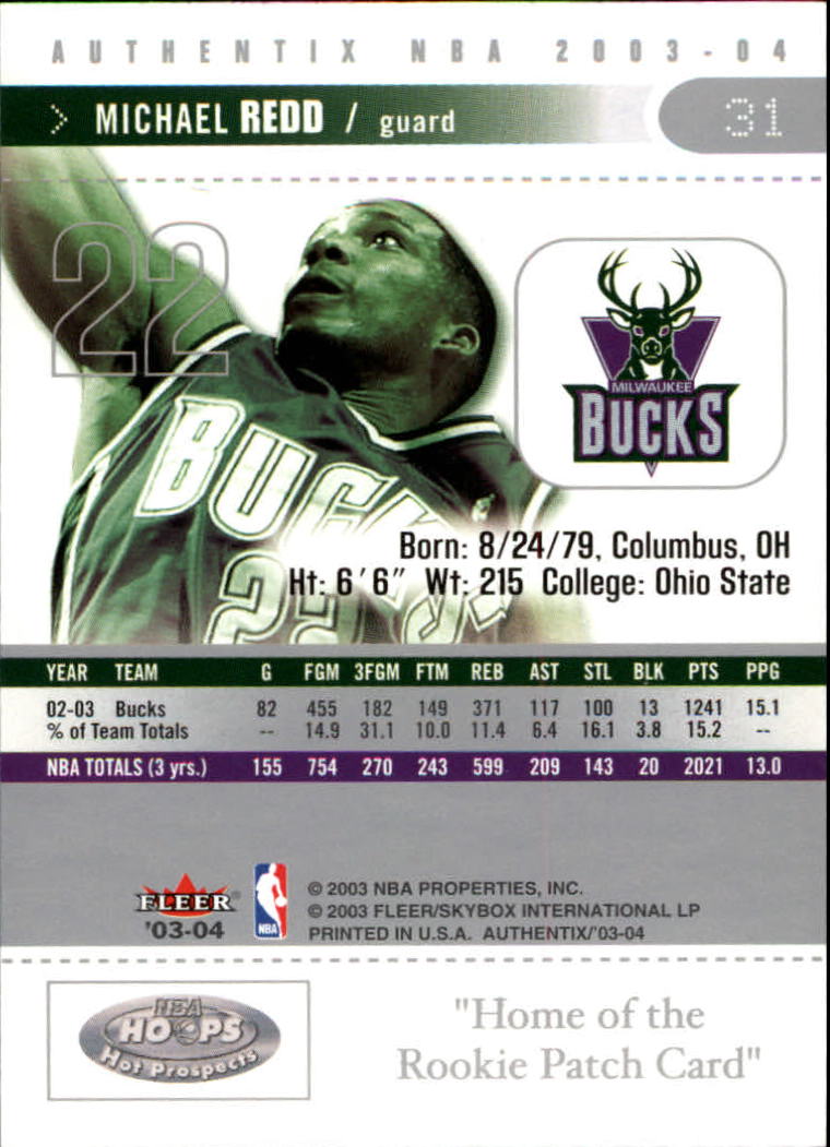 2003/2004 Authentix (Fleer) Basketball - Picture 63 of 319