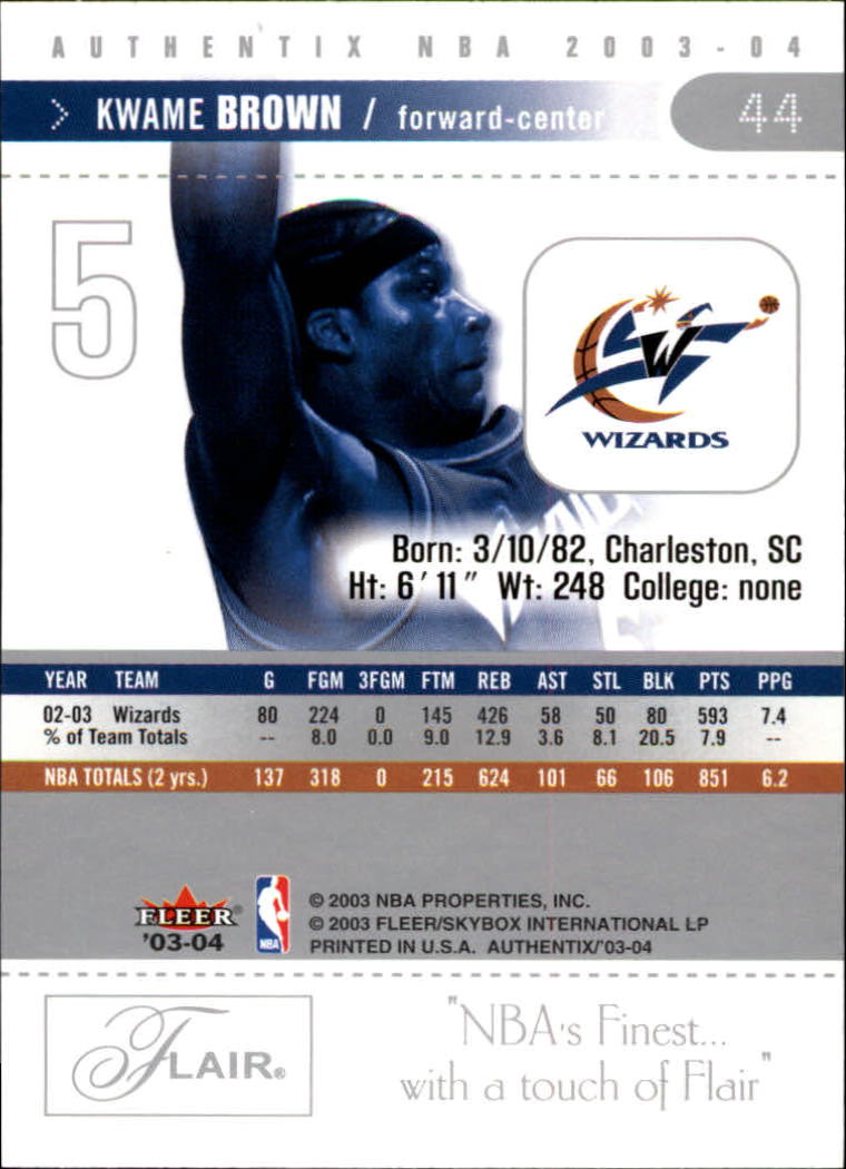 2003/2004 Authentix (Fleer) Basketball - Picture 89 of 319