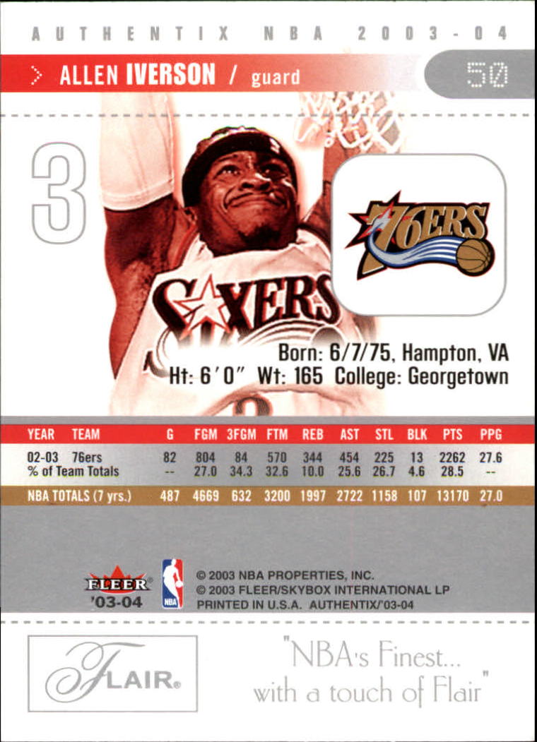 2003/2004 Authentix (Fleer) Basketball - Picture 101 of 319