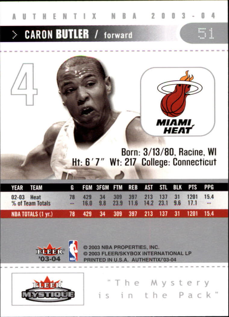 2003/2004 Authentix (Fleer) Basketball - Picture 103 of 319