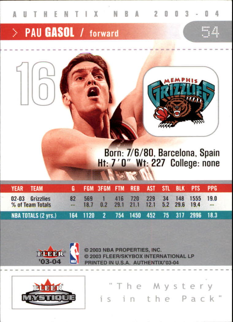 2003/2004 Authentix (Fleer) Basketball - Picture 109 of 319