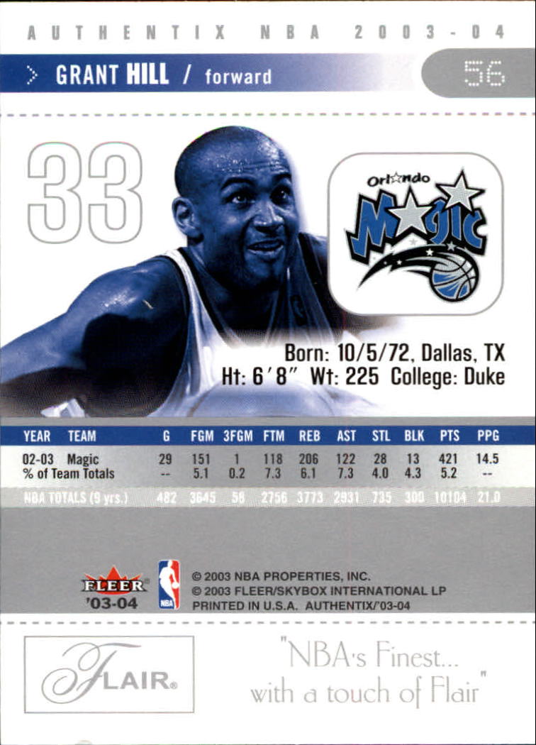 2003/2004 Authentix (Fleer) Basketball - Picture 113 of 319