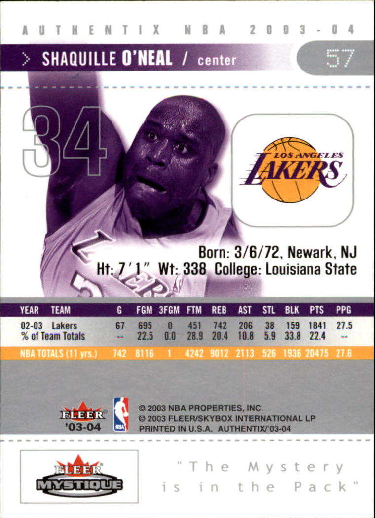 2003/2004 Authentix (Fleer) Basketball - Picture 115 of 319
