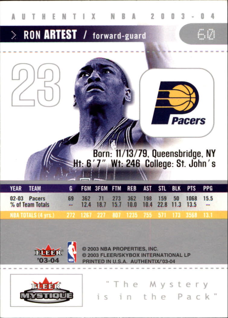 2003/2004 Authentix (Fleer) Basketball - Picture 121 of 319