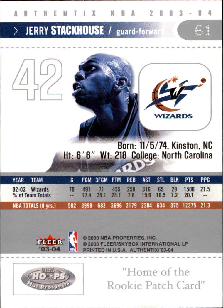 2003/2004 Authentix (Fleer) Basketball - Picture 123 of 319